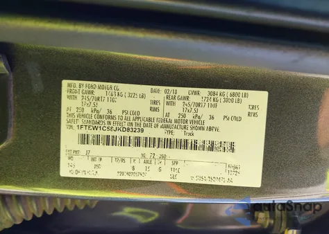 2018 Ford F150 Xlt z USA, uszkodzony, nr VIN 1FTEW1C58JKD83239